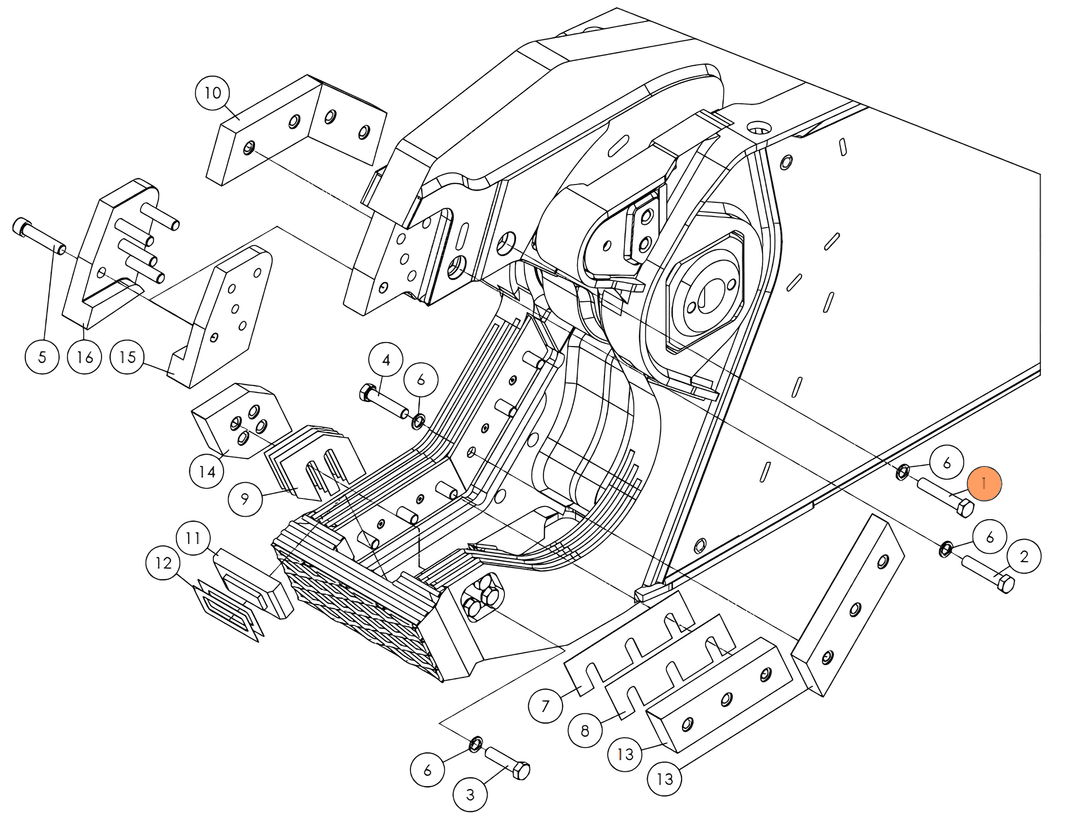 Болт (20*110) 53112 на гидроножницы Delta SH310R (аналог)