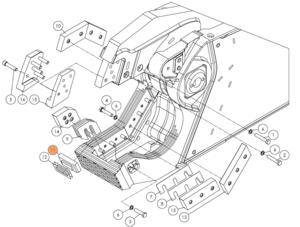 Нож неподвижный центральный SH310-64 на гидроножницы Delta SH310R (аналог)