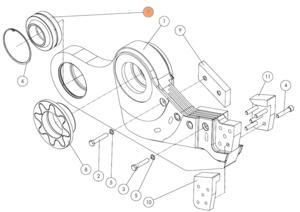 Шаровый шарнир подвижной челюсти 78985 на гидроножницы Delta SH310R (аналог)