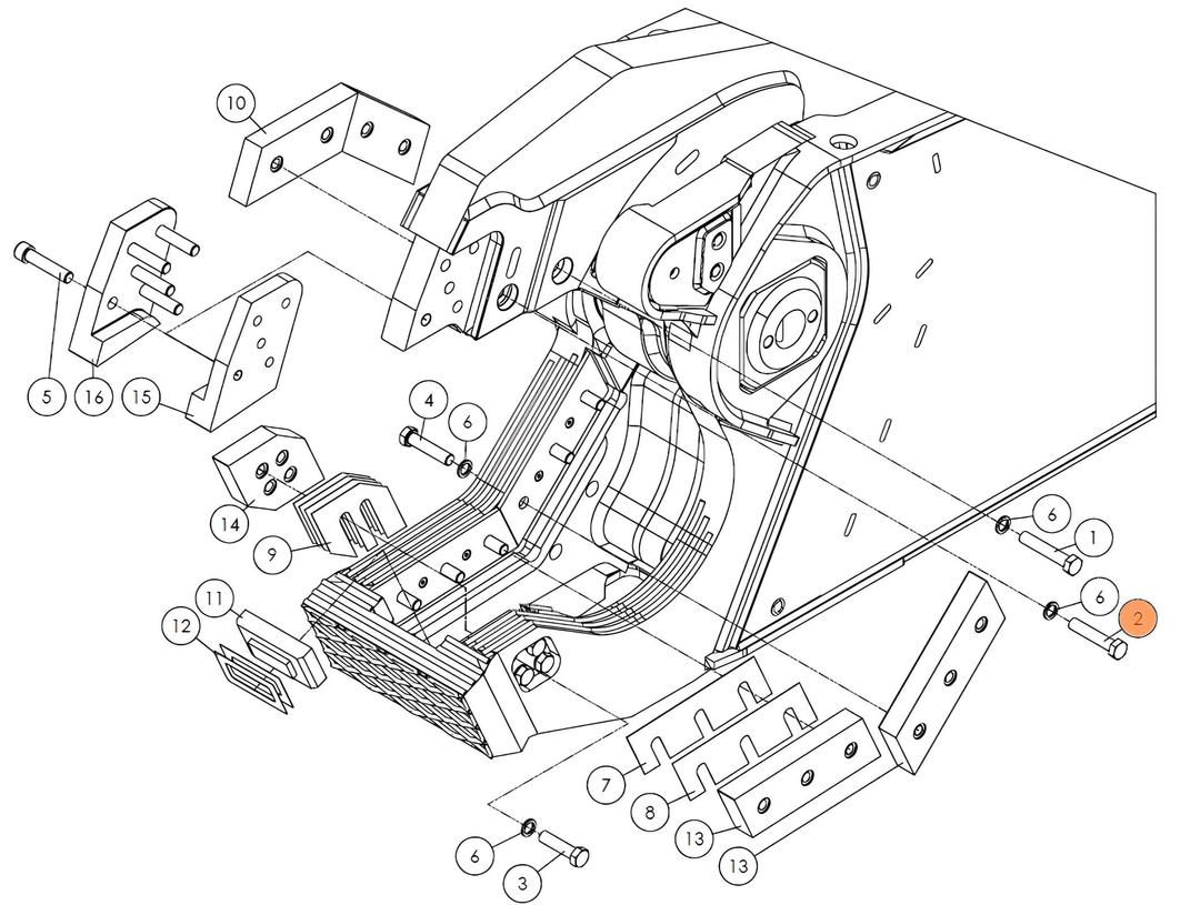 Болт (20*100) 53112-1 на гидроножницы Delta SH310R (аналог)