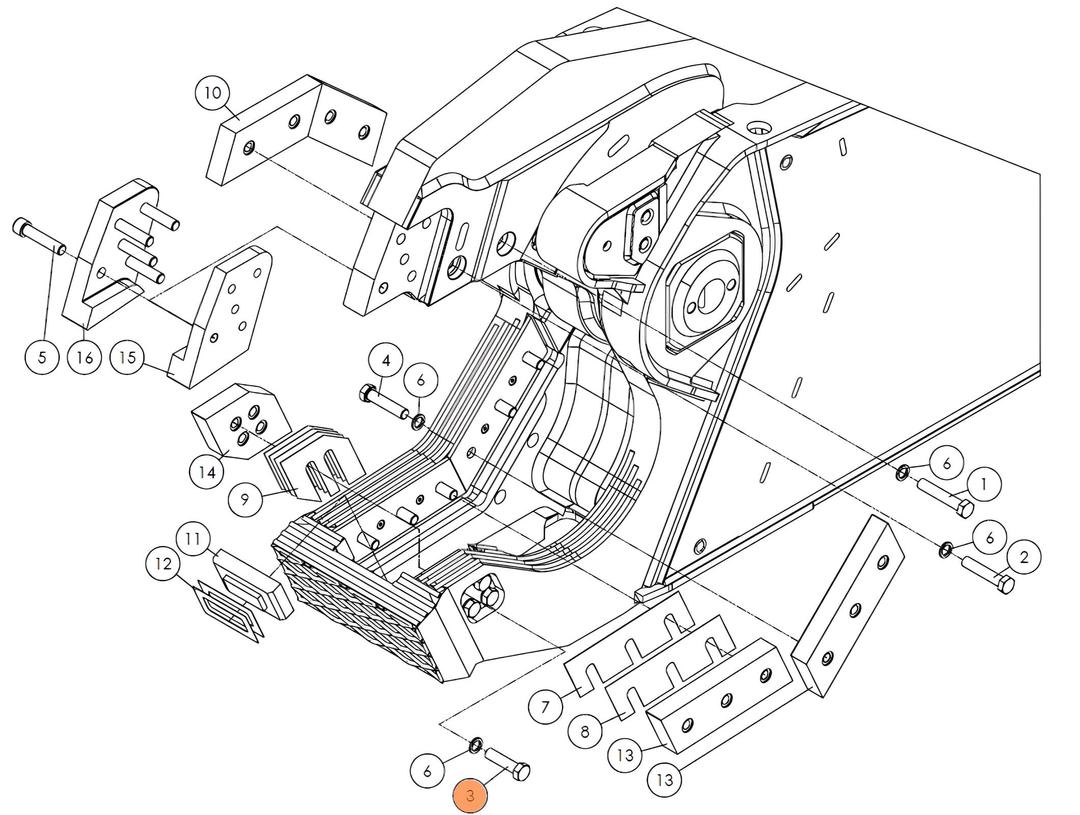 Болт (20*80) 53113-1-10.9 на гидроножницы Delta SH310R (аналог)