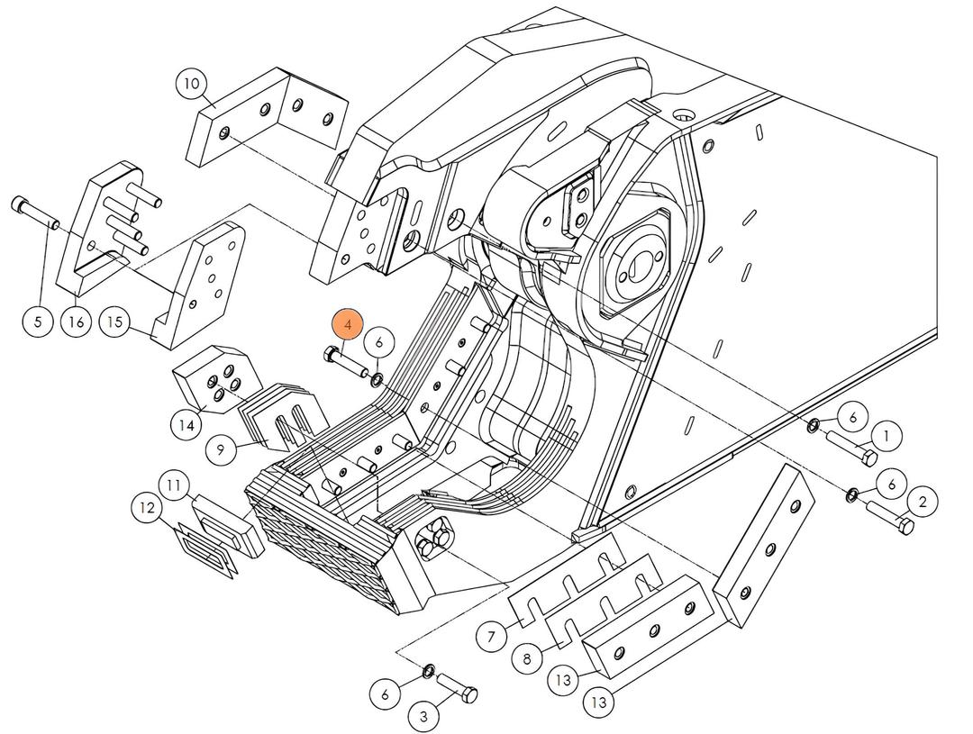 Болт (20*90) 53260-10.9 на гидроножницы Delta SH310R (аналог)