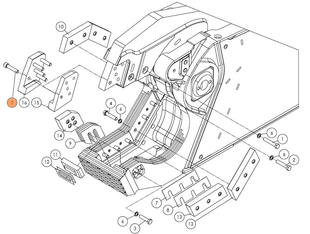 Болт (20*90) 54114-1 на гидроножницы Delta SH310R (аналог)
