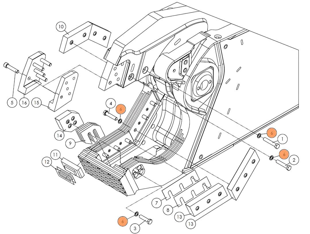 Шайба ножа 57425-7 на гидроножницы Delta SH310R (аналог)