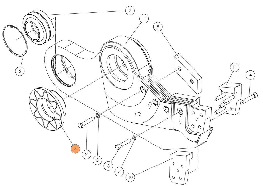 Втулка подвижной челюсти SH310-30 на гидроножницы Delta SH310R (аналог)