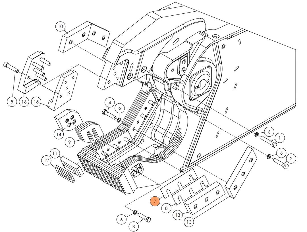 Проставка (пластина регулировочная) SH310-54 на гидроножницы Delta SH310R (аналог)