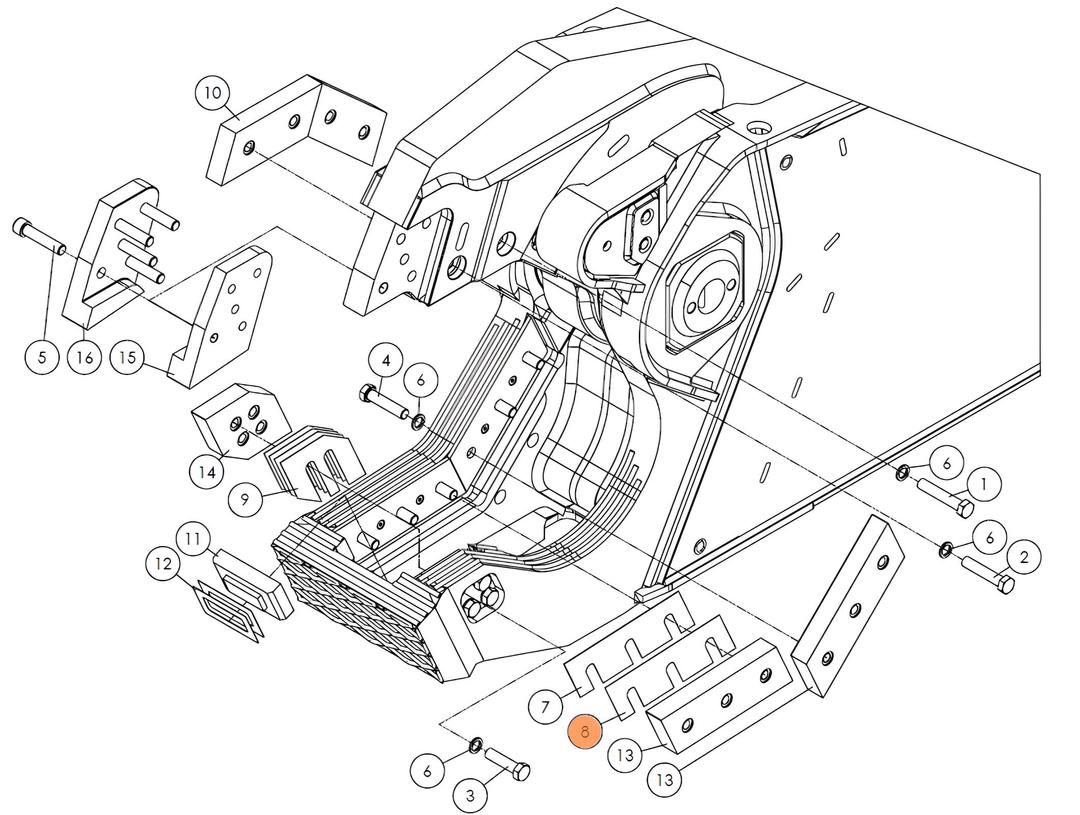 Проставка (пластина регулировочная) SH310-56 на гидроножницы Delta SH310R (аналог)